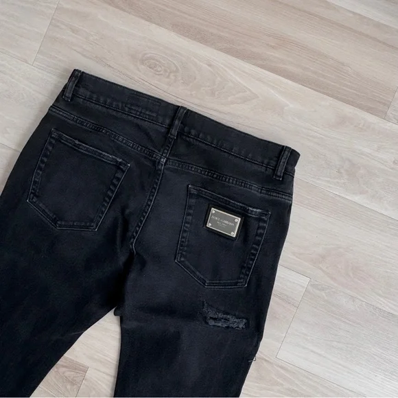 Dolce & Gabbana Black Slim Distressed Jeans